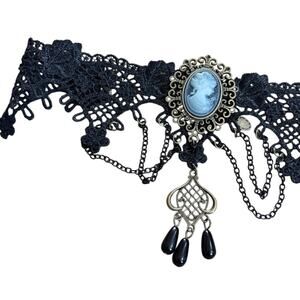 Victorian Gothic Charm Choker Necklace Adjustable 15–17" — Whimsical